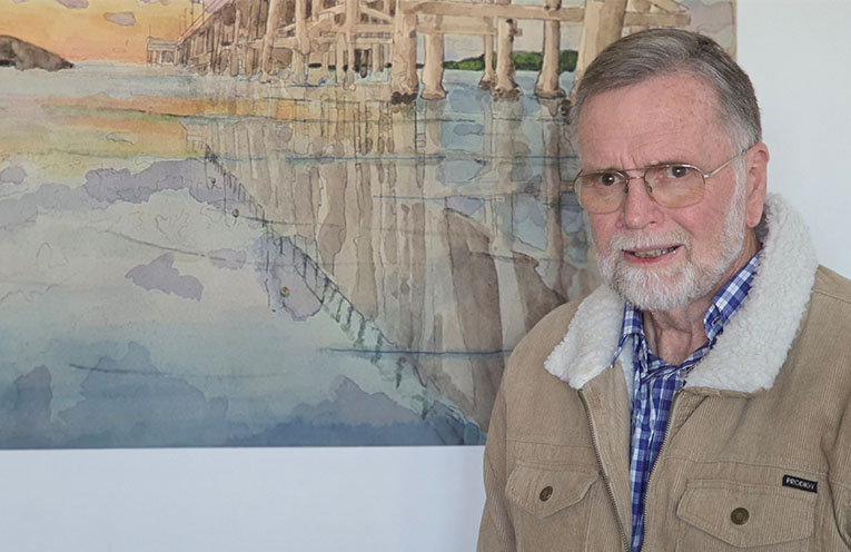 Local watercolour artist Gary Hutchinson exhibits at Coffs Showground Gallery