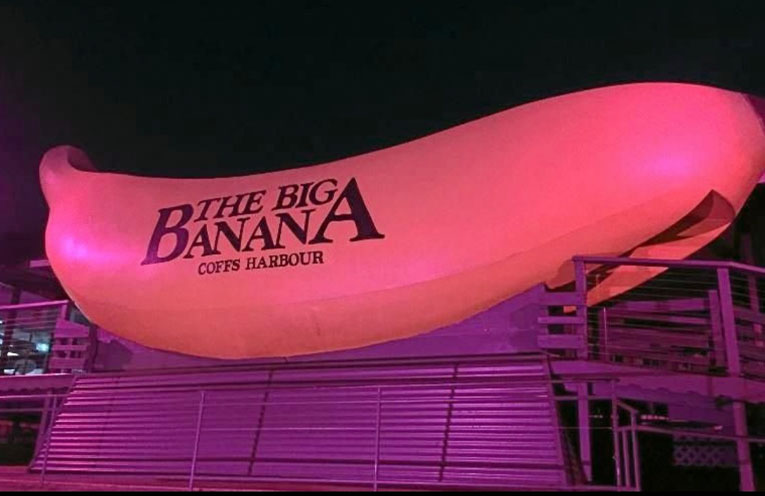 Big Banana lights up purple for International Overdose Awareness Day