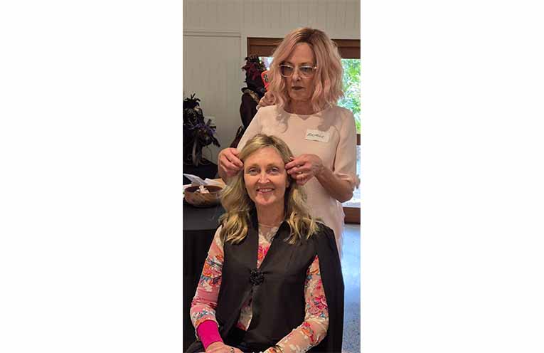 Michelle Wilson from WigWise working on model Melisa Donovan Dummer.