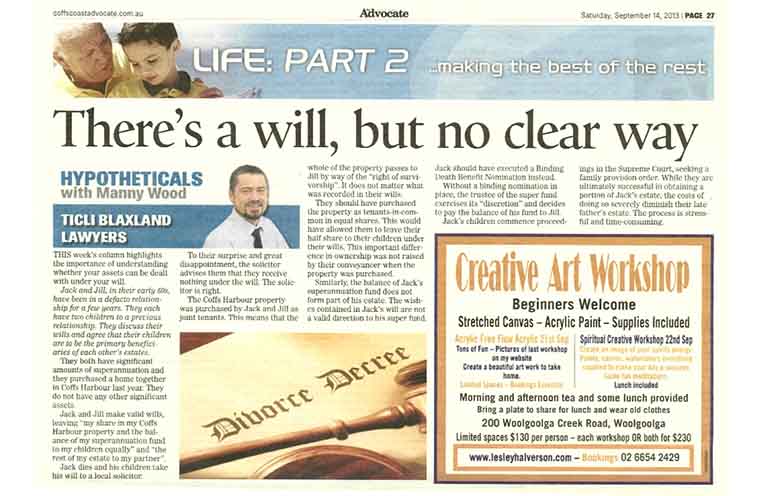 The first Hypo column published in the Advocate on 14 September 2013.