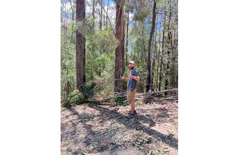 Stranded camper, Joel, was rescued by SES and Forestry staff.