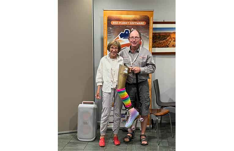 Two-time leg winners Tim and Marguerite Alexander, from team Show Me The Mooney!