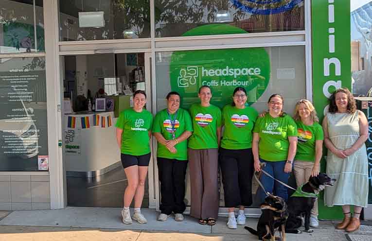 Geordy, Sharleen, Dr Alayne, Cecelia, Emily, Cindy and Suzanne on headspace Day.