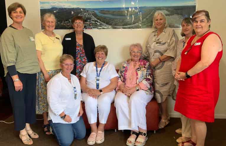 Visiting group representatives: Wanthella Group Vice President Sonia O’Keefe (Walcha Branch), State Vice President Leonie Fish (South Grafton Evening Branch), North Coast Group Vice President Trish Stabback (Woolgoolga Branch), Hunter Group Immediate Past President Deborah Schaefer (Nelson Bay Branch), Hunter River Group’s Penelope Fenley (Merriwa Branch), North Coast Group President Leonie Saunders (Yamba Branch), North Coast Group Secretary Jodie Williams (Coffs Harbour Branch), Mid North Coast Group President Lyn Moore (Port Macquarie Branch) and State President Tanya Jolly.