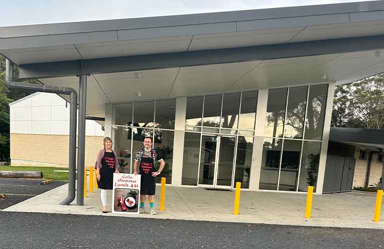 Coffs Christmas Lunch 4 U organisers Ange Anderson and Nick Newling.