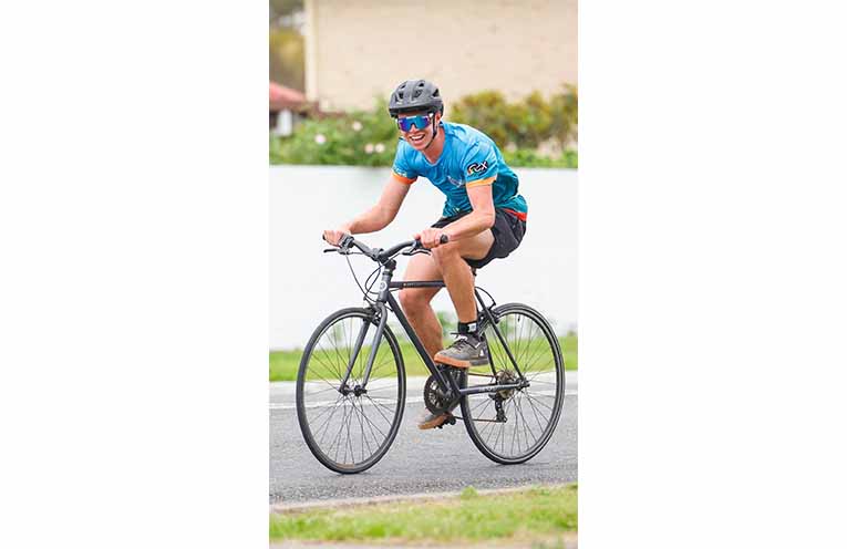 The Physio Movement physiotherapist Luke Lambley on the road.