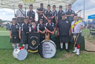 Coffs Pipes and Drums Most Popular Band at Wauchope Highland Gathering