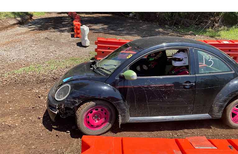 Junior Mia Pell with her dad Luke navigating and passing on some knowledge.