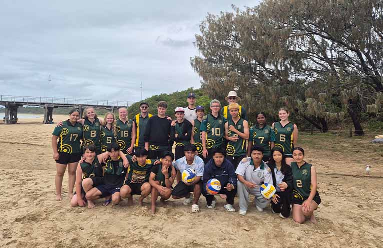 The Orara High School beach volleyball team.
