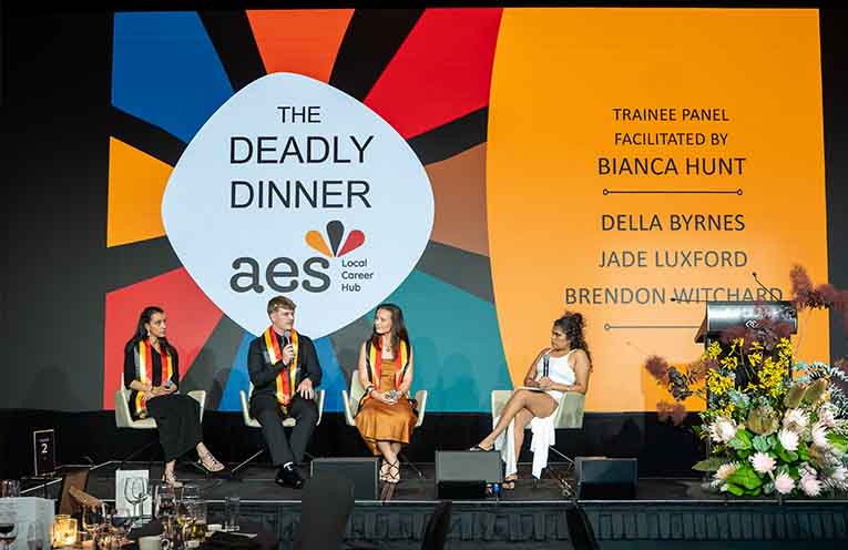 Della Byrnes takes part in a trainee discussion panel.