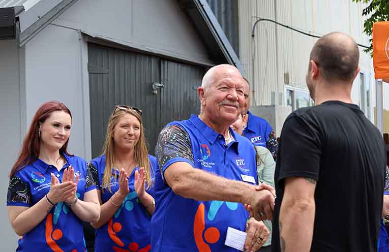 ETC Board Chair Rod McKelvey with Nathan Hannaford, Leader of LifeHouse Care.