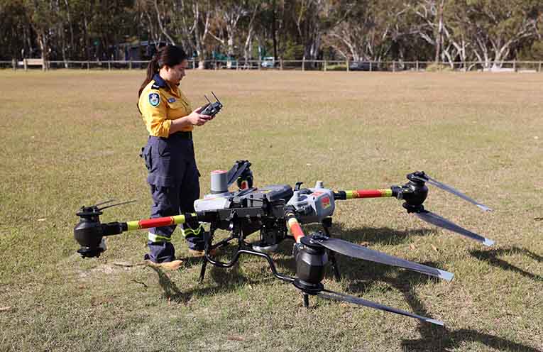 Drones provide volunteers with live vision of firegrounds.