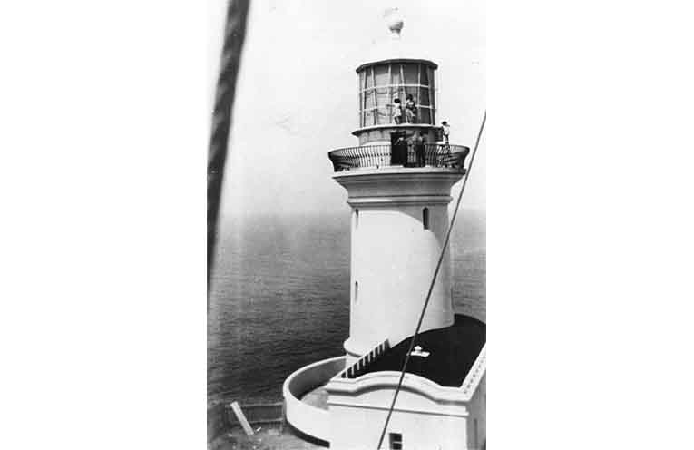 The optic in the lighthouse in the late 1940s.
