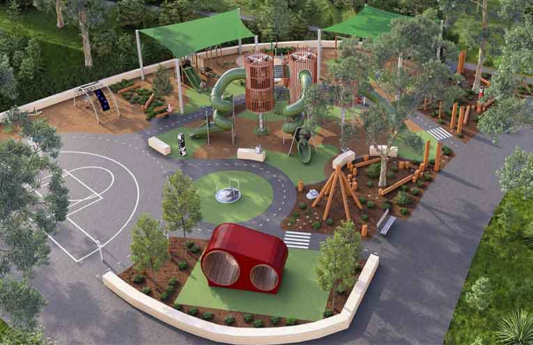 Progress on Park Beach destination playground