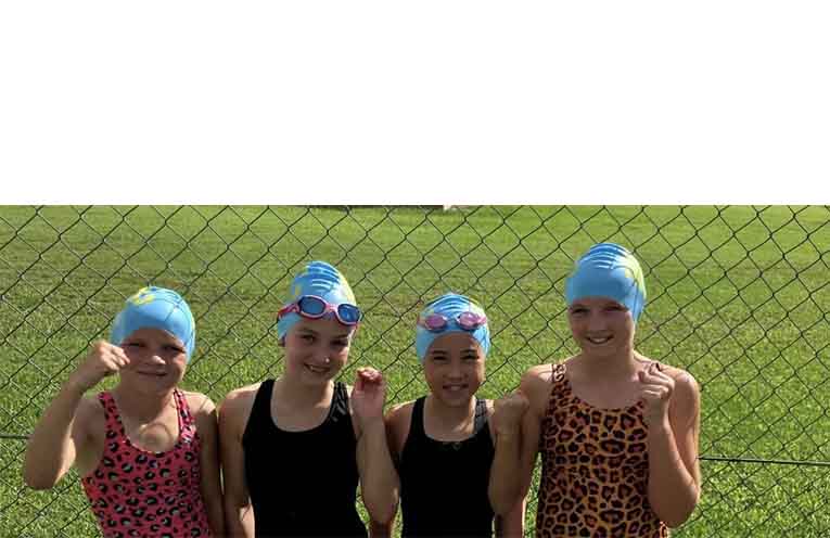 The girls after their qualifying swim.