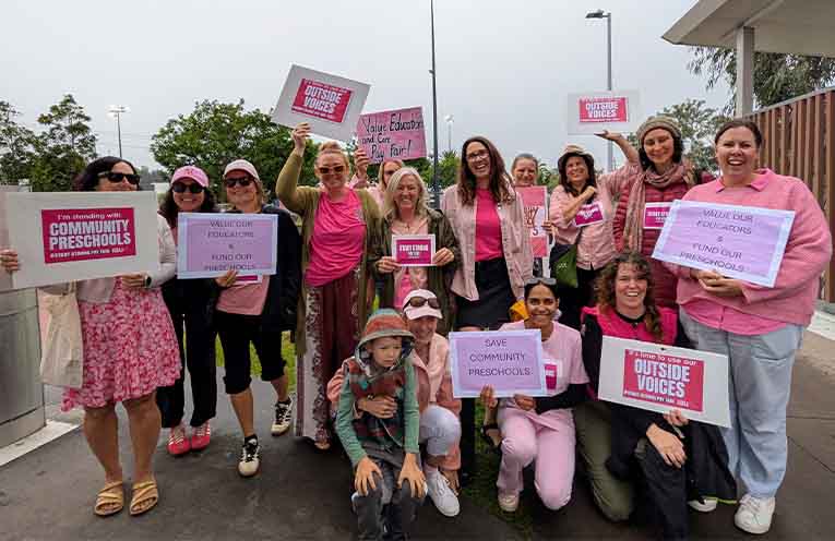 Coffs Coast preschool educators rally for equal pay