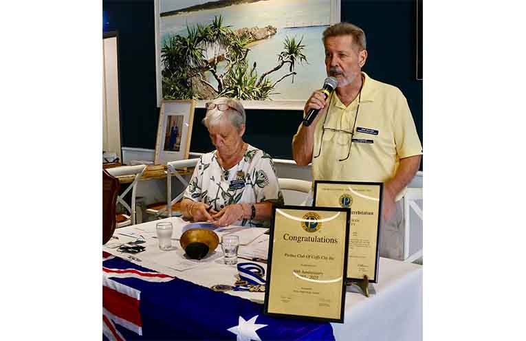 Probus Club secretary Natalie Sheaves and chairman John Williams.