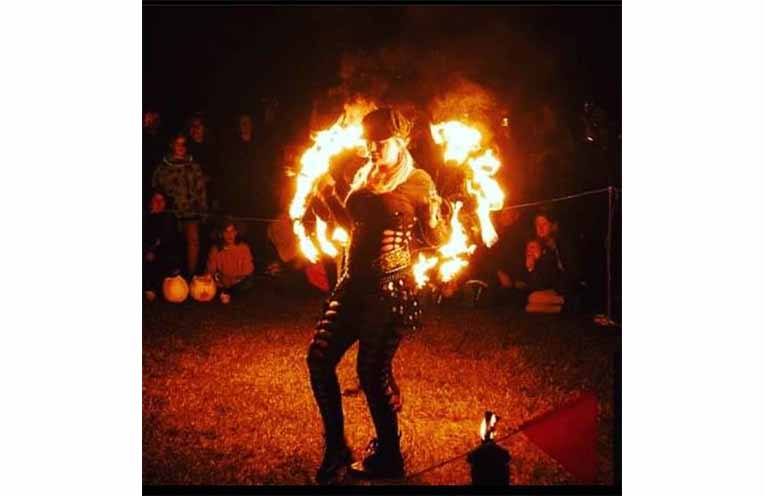 Fire twirling at the Winter Solstice celebration.