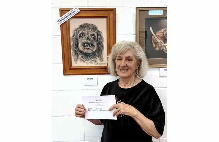 Highly Commended in the Acrylic section, Ding the Dog by Maggy Hayne.