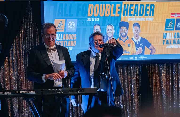 Brad Daymond and Glenn Aylwood drum up the fundraising.