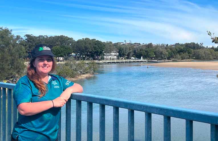 Coffs Coast Wildlife Sanctuary (CCWS) Managing Director Tiga Cross at Coffs Creek.