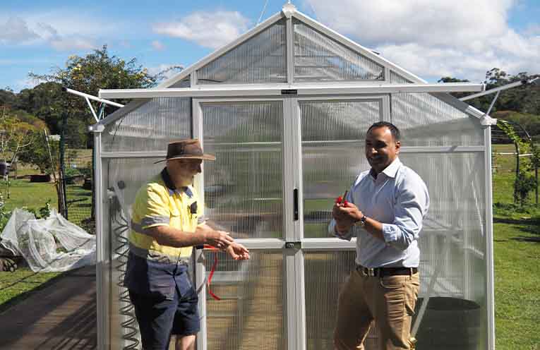 Souths Coffs garden glasshouse now in place