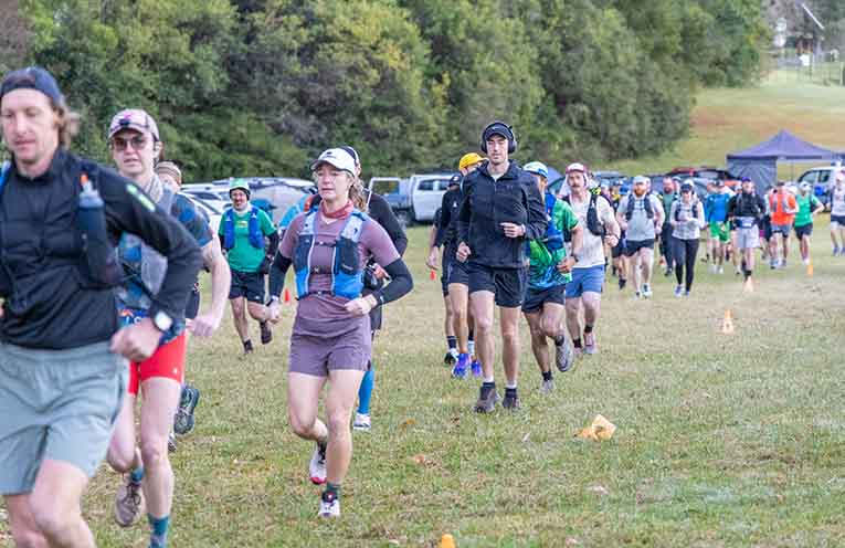 The 50km race runners - Coffs city resident Elize Strydom (centre).