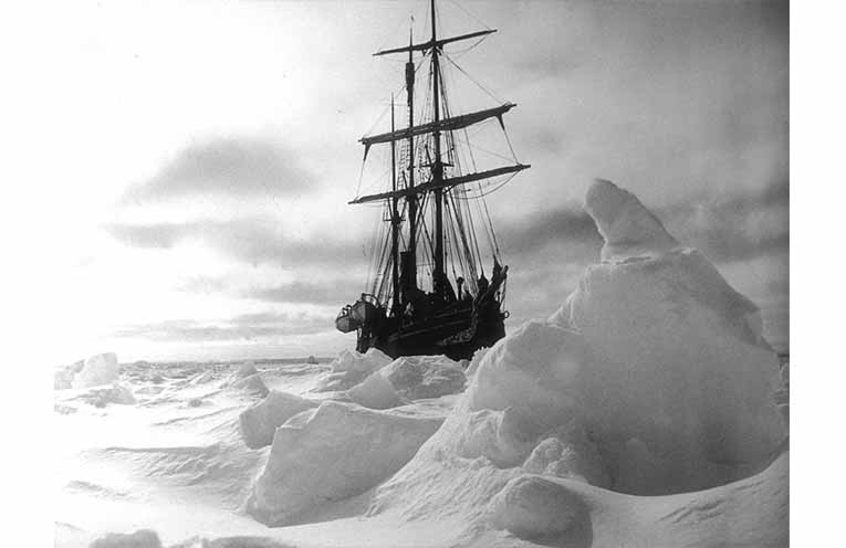Endurance trapped in pack ice by Frank Hurley.