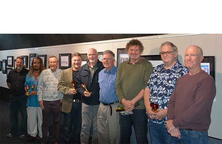 Well-known cartoonists attending the National Rotary Cartoon Awards presentation.