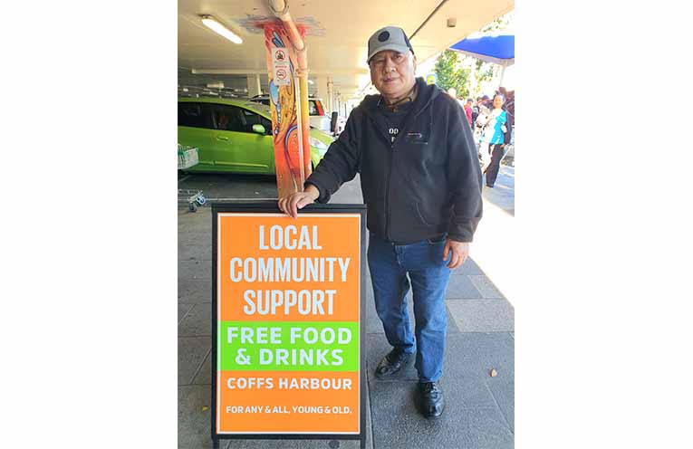 Simon Remana, organiser of Coffs Harbour Community Service free food. Photo: Sharon Jane.