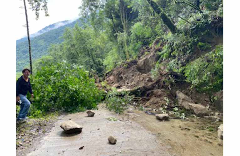 One of the many landslides caused by the extreme weather. Photos: Craig Melrose.