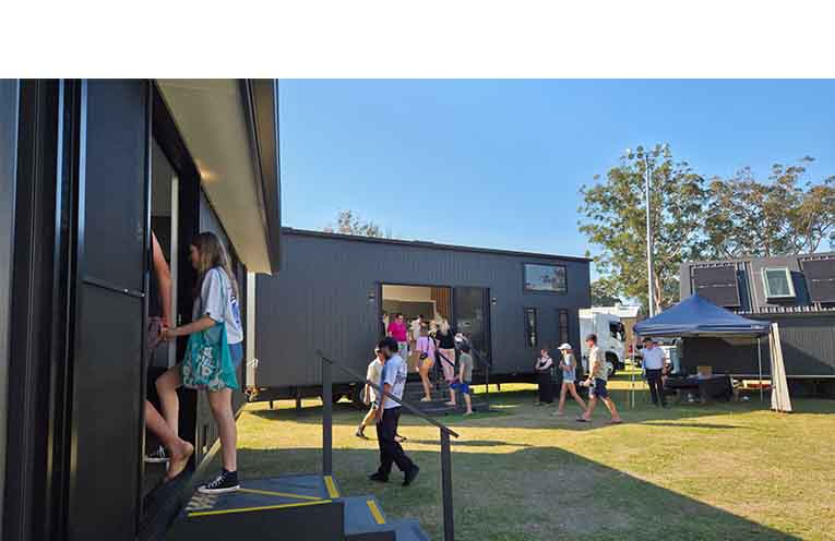 isitors exploring the display homes. Photo: Jessica Miller.