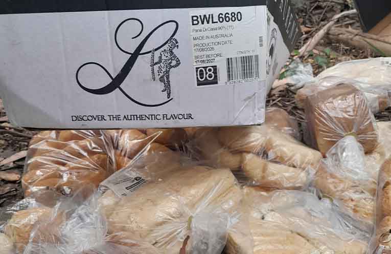 Mountainbike riders see red over dumped Coles bread