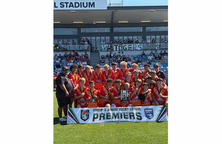 The Coffs Harbour Comets under-14s premiership-winning team.