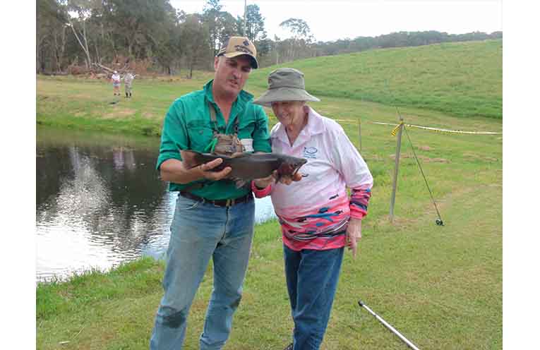 Each participant is buddied up with an experienced fly-fisher, here it’s Warren Anderson.