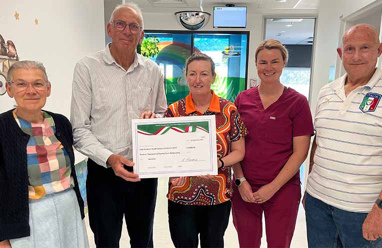 Italian Ciao Coffs Festa funds donated to Coffs Hospital Children’s Ward