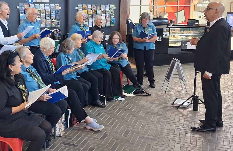 Robert Smallwood and his merry carollers.