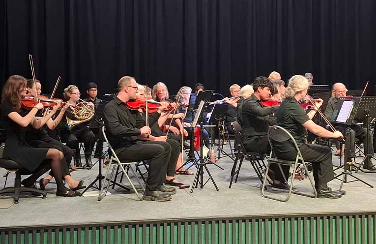 The left side of Coffs City orchestra…